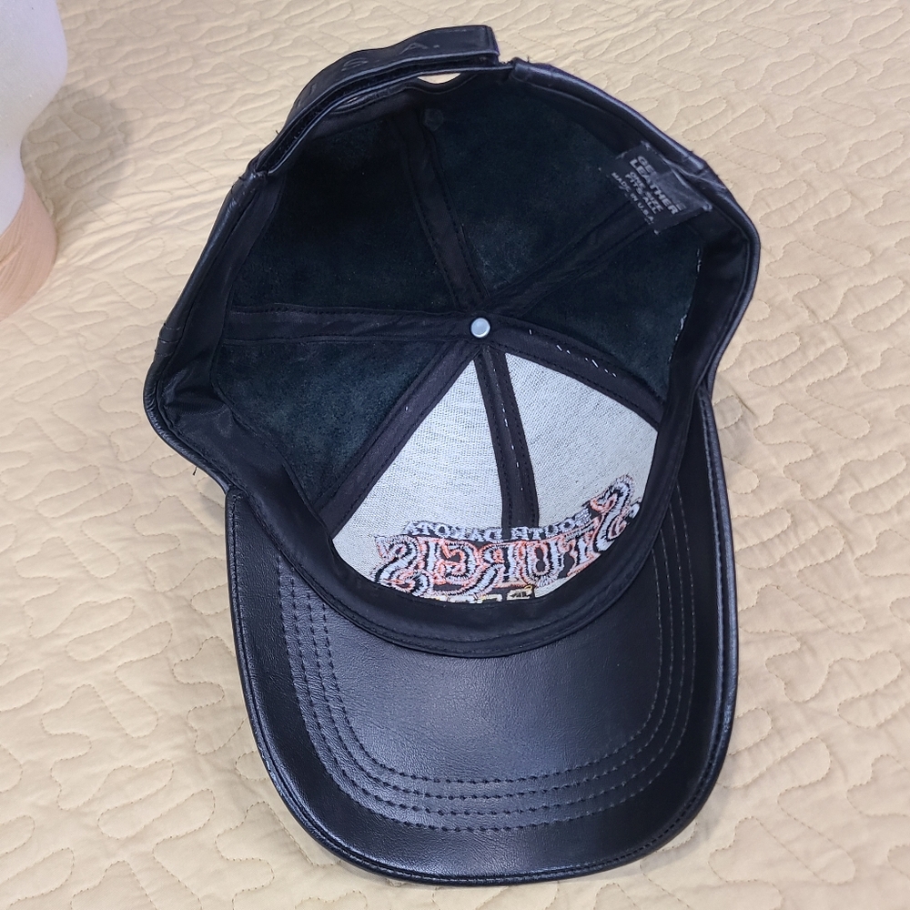 Vintage Sturgis North Dakota 2005 motorcycle bike rally leather strapback hat - Picture 6 of 8